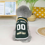 Green Bay Custom Pet Jersey Dog Clothes Jersey Various Sizes Customized Any Name & Number for Small & Middle and Big Dogs