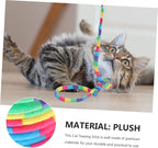 KABASI 3PCS Interactive Cat Rainbow Wand Toys, Colorful Cats String Toy Teaser Wand Sturdy Pole with Spring Balls for Kitten Cat Having Fun Exerciser Playing Indoor and Outdoor