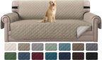 H.VERSAILTEX Reversible Sofa Cover Couch Cover for 3 Cushion Couch Water Resistant Furniture Protector for Pets Durable Sofa Slipcover with Non Slip Elastic Strap(Sofa, Khaki/Beige)