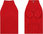 Small/Medium Dog Sweater, Warm Dog Winter Coat w/Sleeves, Comfortable High Neck Premium Dog Clothes for Schnauzer-Best for Holidays, Daily Walks M Red