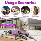 Cat Recovery Suit, Breathable Cat Onesie for Cats After Surgery, Kitten Onesie Bodysuit for Female Abdominal Wounds Skin Diseases E-Collar Alternative Wear (Pink, Medium)