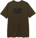 CAT Men's Trademark T-Shirts with Shape-Retention Rib Trim Spandex, Tagless Neck, and Cat Logo on Left Chest