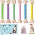 Retro Shaw Kitten Toys 4Pcs, Cat Chew Ropes with Refillable Natural Catnip, Safe Teeth Cleaning Kitty Toys for Indoor Cats Nip Kicker Interactive Pet Toy