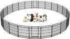 Dog Fence Outdoor 24 Piece Panels 32" Height, Square Steel Pipe with Reinforced Crossbars, Anti-Rust Heavy Duty Dog Playpen with Doors Portable for Yard RV Camping, Total 54FT, 227 Sq.ft, Snowy Black