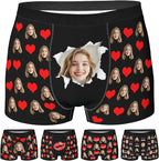 Personalized Underwear for Men with Face Custom Face Boxers Customized Boxer Briefs Funny Gifts for Him Husband Boyfriend