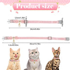 Cat Collar Breakaway, Cat Collar with Pearl Pendant Quick Release Safe Buckle Pink Bowtie Adjustable Baby Kitten Collars Cute Cat Collar for Girl Cat (Style2)
