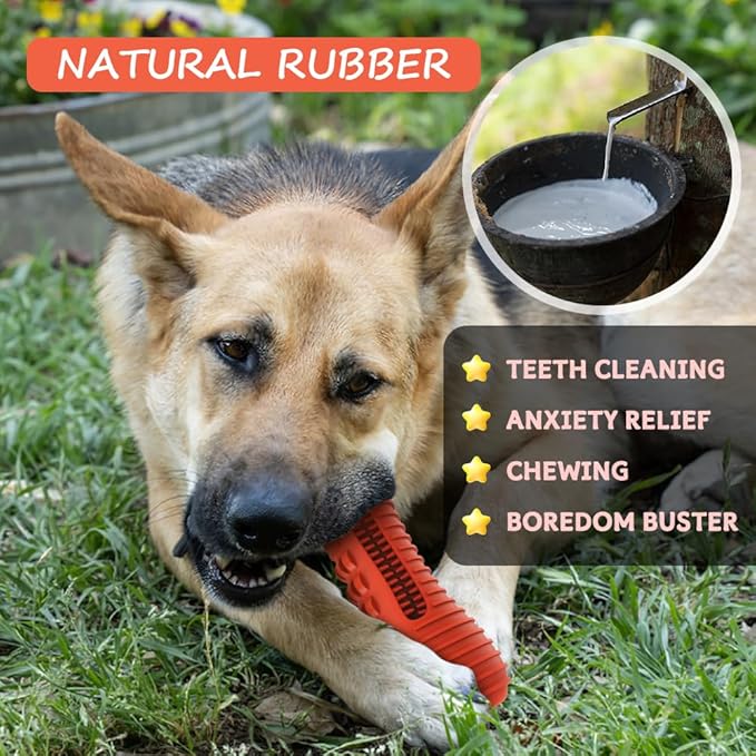 Dog Toys for Aggressive Chewers Large Medium Breed, Indestructible Dog Toothbrush Chew Toys, Squeaky Interactive Tough Extremely Durable, Dogs Toys to Keep Them Busy