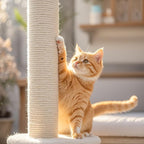 PowerKing Natural Sisal Replacement Scratching Post, 4 Pieces M8 Cat Scratch Post Refill Pole Parts for Refurbishment, White, Include Screws,15.74''+15.74''+7.87''+7.87''