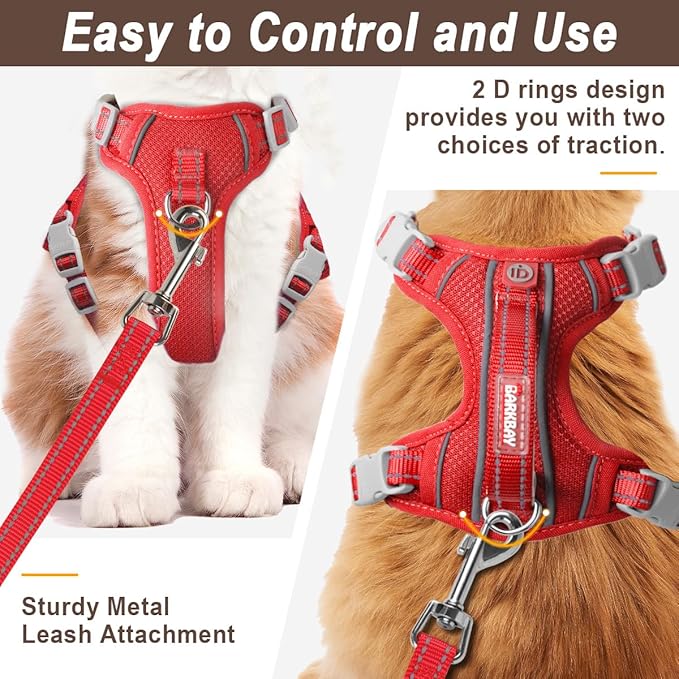 Cat Harness and Leash Set for Walking Escape Proof for Small Large cat Kitten Harness with ID tag Pocket (Red,XXS)
