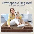 Orthopedic Dog Bed for Large Medium Sized, Washable Memory Foam Large Dog Bed, Durable Medium Pet Sofa with Removable Cover, Washable Waterproof Pet Couch Beds(Brown, XL)