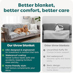 Furhaven Waterproof Throw Blanket for Dogs & Indoor Cats, Washable - Shaggy Plush Calming Long Faux Fur & Velvet Dog Blanket - Mist Gray, Large