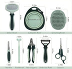 HamInWay 8-in-1 Pet Grooming Kit for Dogs & Cats – Includes Brushes, Combs, Nail Clippers & File – Professional Grooming Tools Set in Logo Bag – Safe, Gentle & Durable – Ideal for All Pet Sizes