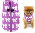 SMALLLEE_LUCKY_STORE Pet Water Resistant Winter Jacket Vest with D-Ring for Small Dog Cat Zip-up Padded Puppy Coat Chihuahua Yorkie Kitten Warm Clothes, Purple, XL