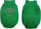 Personalized Dog Sweater, Custom Knit Sweater with Clover Embroidery, St. Patrick's Day Design for Dogs, Ideal Gift for Dog Owners, Pet Apparel Gift#3