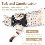 Cat Harness and Leash Set Escape Proof Tactical Extra Large Kitten Harness Emotional Support Cat Vest, Black, XL