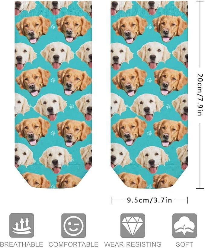 Personalized Ankle Socks with Face Custom Photo Socks Low Cut Ankle Socks Athletic Socks Valentine's Day Gifts for Women Men