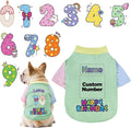 Custom Dog Birthday Shirt,Personalized Pet Apparel Print with Name Age Number,Pet Birthday Outfit,Lightweight Breathable Cotton Vest for Small Medium Large Dogs Cat (Dopamine Green, Medium)