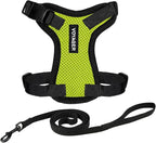 Voyager Escape-Proof Step-in Lock Cat Harness & 5ft Neoprene-Handle Leash Set All-Weather Mesh with Reflective Stitching for Small to Large Cats by Best Pet Supplies, Lime Green/Black Trim, XS
