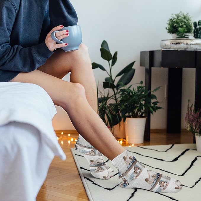 Personalized Ankle Socks with Face Custom Photo Socks Low Cut Ankle Socks Athletic Socks Valentine's Day Gifts for Women Men