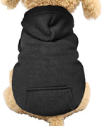 Jecikelon Winter Dog Hoodie Sweatshirts with Pockets Warm Dog Clothes for Small Dogs Chihuahua Coat Clothing Puppy Cat Custume (Black, X-Small)