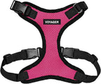 Voyager Step-in Pet Harness - All Weather Mesh, Adjustable Step in Harness for Cats and Dogs by Best Pet Supplies - Fuchsia/Black Trim, L