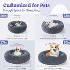 rabbitgoo Calming Dog Bed for Small Medium, 27 inches Pet Bed Machine Washable, Non-Slip Round Fluffy Plush Faux Fur, Soft Donut Cuddler Cushion for Small Dogs, Dark Grey