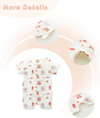 Unisex Summer Trendy 2-Pack Rompers Short Sleeve Zipped Bodysuit Infant Cotton Outfits