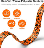 Halypet Cat Harness and Leash Set, Escape Proof 3-in-1 Adjustable Harness for Cats & Kitten, Soft Lightweight, Easy On & Control for Walking, Travel & Outdoor Use, Vibrant Leopard Orange, Medium
