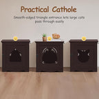 Yaheetech Cat Litter Box Enclosure, Litter Box Furniture Hidden with Towel Bar, Wooden Pet Washroom, Dog Proof Cat Litter Box Cabinet, Indoor Pet House, Side End Table, Espresso
