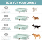 Cooling Dog Bed for Medium Small Size Dogs, Q-Max >0.4 Summer Cool Orthopedic Foam Pet Sofa Bed with Sides, Bolster Anti-Slip Couch with Washable Removable Cover, M 30x20x6 inch, Green