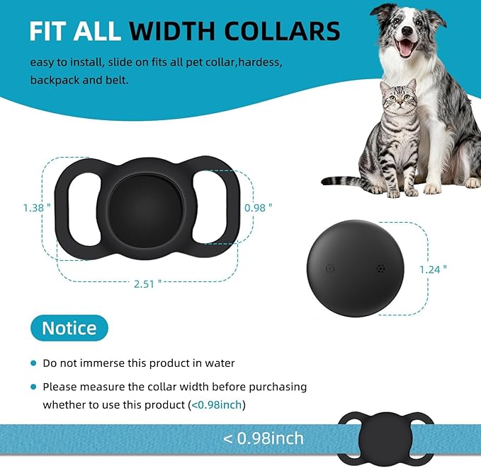1 Pack Android GPS Dog Collar, Mini Dog GPS Tracker, Smart Pet Activity Tracker, No Subscription, GPS Cat Collar Certified Finder, Anti-Lost, Finder Tag for Vehicles, Pets, Kids, Items