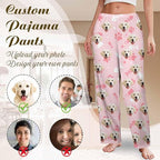 Custom Couple Pajama Pants Sock with Funny Face, Personalized PJ Anniversary Birthday Women Men Pants