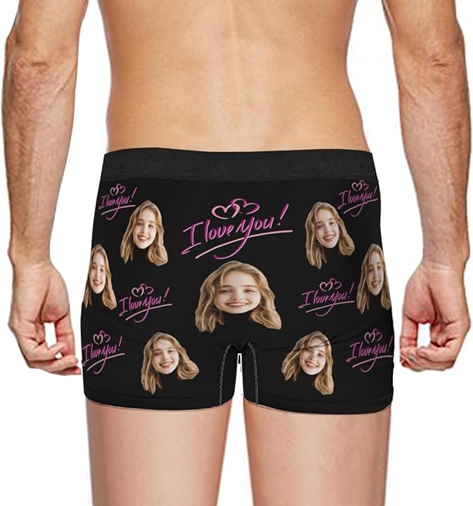 Personalized Underwear for Men with Face Custom Face Boxers Customized Boxer Briefs Funny Gifts for Him Husband Boyfriend
