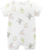 Unisex Summer Trendy 2-Pack Rompers Short Sleeve Zipped Bodysuit Infant Cotton Outfits