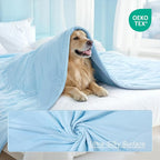 Luciphia Premium Cooling Dog Blanket Washable Q-MAX>0.5 Small Medium Large Pet Mat Puppy Cat Self-Cooling Soft Breathable Calming Throw for Sofa Crate Bed (Light Blue,40x60 inches)