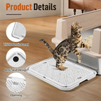 Large Cat Litter Box Step Mat, 16.5"x11.2" Cat Ramp Stairs, Cat Litter Catcher for Self-Cleaning Litter Box, Cats Pedal Step Stool Ideal for Kitten & Older Cats (White)