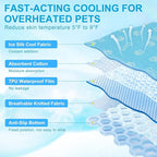 BEAUTYZOO Upgraded Dog Self Cooling Mat Ice Silk Chill Pads for Small Medium Large Dogs Q-MAX＞0.43- Summer Reusable Pet Training Pad - Absorbent Non-Slip Cool Mat for Kennels, Crates, Beds, 18" x 24"