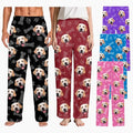 Custom Couple Pajama Pants Sock with Funny Face, Personalized PJ Anniversary Birthday Women Men Pants