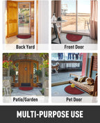 tchdio Door Mat Outdoor Indoor Entrance Doormat-Semicircular Durable Rubber Non Slip Front Door Mat for Outside Inside Entry Entryway Dirt Trapper WelcomeMat for Muddy Paws and Shoes-Red 24”x36”