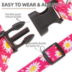 PUPTECK No Pull Dog Harness Soft Adjustable Basic Nylon Step in Puppy Vest Outdoor Walking with ID Tag, Fuchsia Daisy, XS