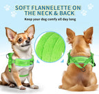 SlowTon No Pull Small Dog Harness and Leash Set, Puppy Soft Vest Harness Neck & Chest Adjustable, Reflective Lightweight Harness & Anti-Twist Pet Lead Combo for Small Medium Dogs (Green-Front Clip,XS)