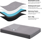 Orthopedic Memory Foam Dog Bed,Cooling Dog Beds for Large Dogs, Washable Pet Beds for Crate with Faux Fur Cover, Waterproof Lining, XXL(47inch)