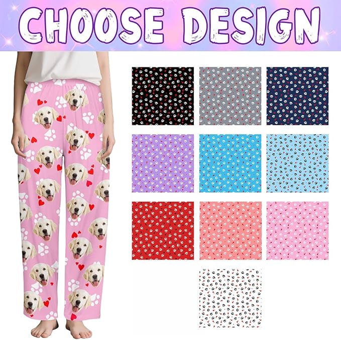 Custom Couple Pajama Pants Sock with Funny Face, Personalized PJ Anniversary Birthday Women Men Pants