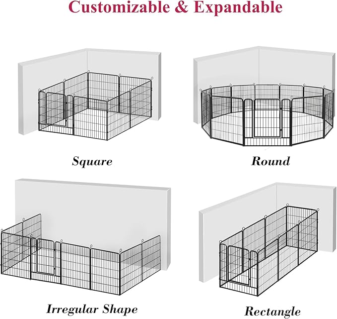 Dog Playpen Pet Fence Outdoor for Yard, 32inch 38 Panels Dog Pens Outside Anti-Rust Pet Playpen Exercise Pen with Lock for Large Medium Small Pets, Portable Pet Fence for Yard RV Camping