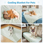 PICK FOR LIFE Cooling Blanket for Dogs, 0.4 Q-MAX Pets Cooling Comforter Throw for Bed Cover, Summer Blanket for Large Dogs Washable, Soft Lightweight Cold Mats for Pet Hot Weather (43"×55"/Green)
