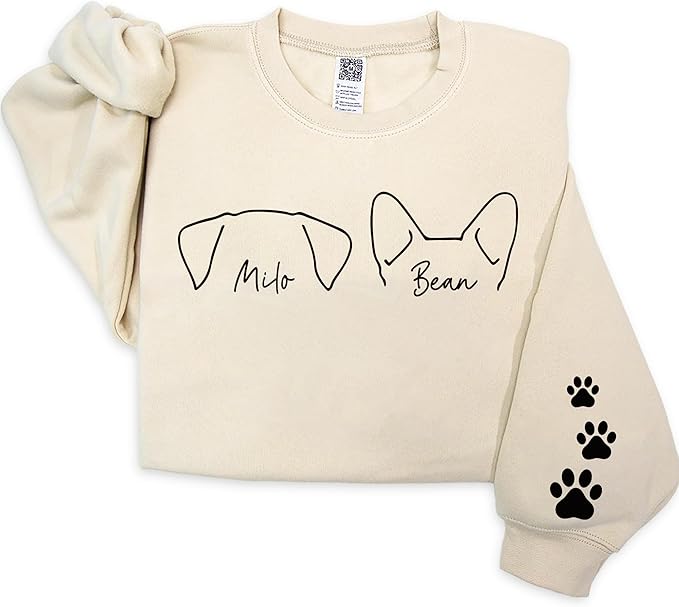 Chillever Personalized Dog Mom Sweatshirt – Custom Pet Lover Sweater, Cozy Dog Mama Crewneck, Cute Animal Owner Pullover