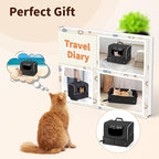 Cat Enclosed Travel Litter Box Kit with Lid Odorless Dustless, Lightweight Cat Portable Foldable Litter Box for Indoor and Car