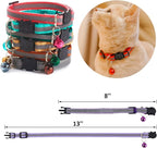 18Pcs Reflective Cat ID Collars with Bell Adjustable 19-32cm, Soft Nylon Adjustable Breakaway Identification Collars for Puppy Kittens