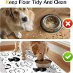 Puppy Pattern Pet Feeding Mat 24x16 Inch Cute Pet Feeding Area Mat Pet Food Mat Pet Mats for Food and Water Dog Mat for Food and Water Indoor Feeding Corner Kitchen Floor Decor