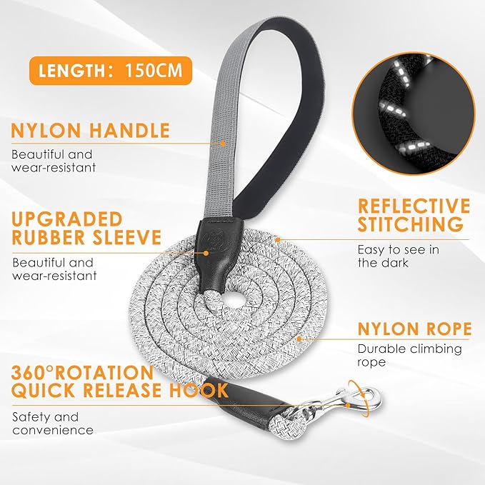 Dog Harness and Leash Set, No Pull Saddle Style Pet Harness, Breathable Mesh Adjustable Reflective Dog Vest for Dogs and Cat Medium Small Harness 2 D-Rings (Grey, XS)